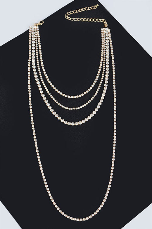 One In A Million Layered Rhinestone Necklace