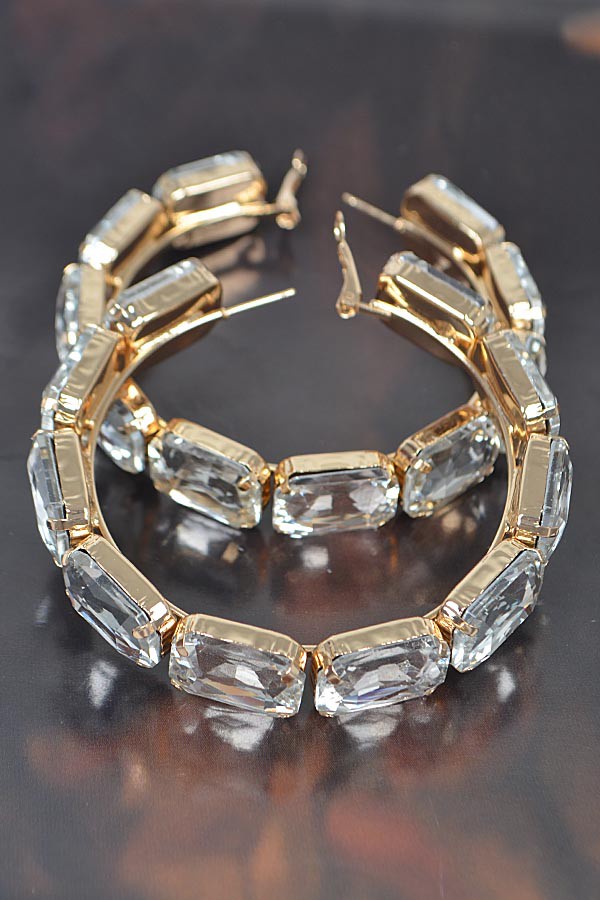Glam Squad Rhinestone Hoop Earrings