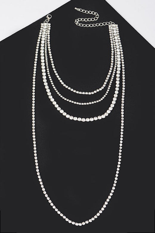 One In A Million Layered Rhinestone Necklace