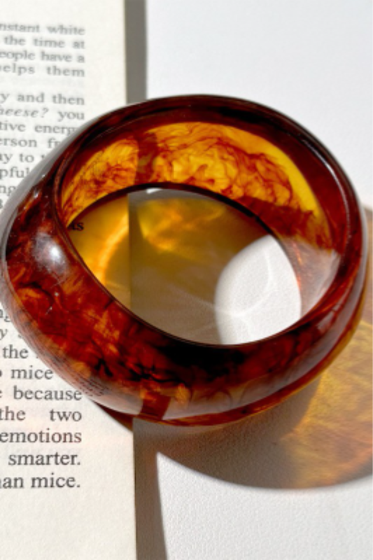 Stone Cold Chunky Resin Bangle Bracelet