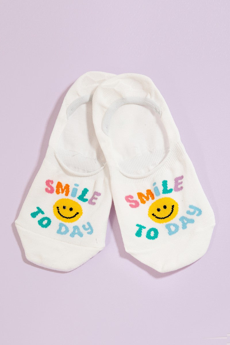 Up All Night Smiley Face Low Rise Socks