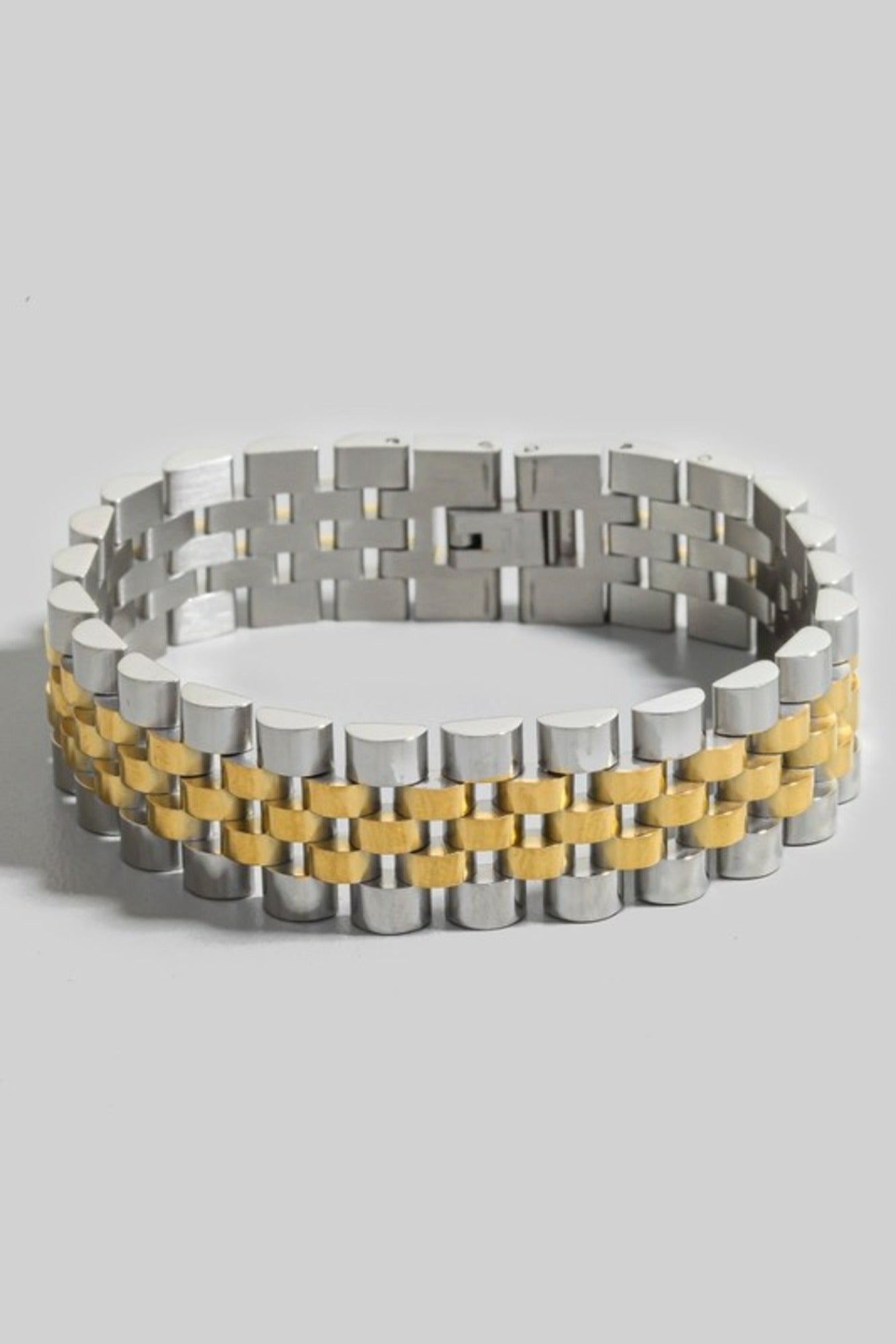System Check Two Tone Watch Chain Bracelet - Gold/Silver