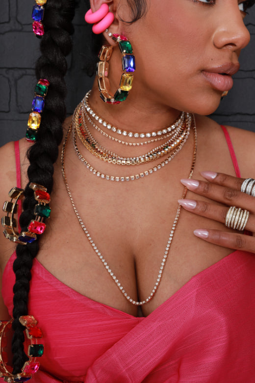 One In A Million Layered Rhinestone Necklace