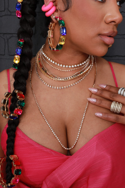 One In A Million Layered Rhinestone Necklace