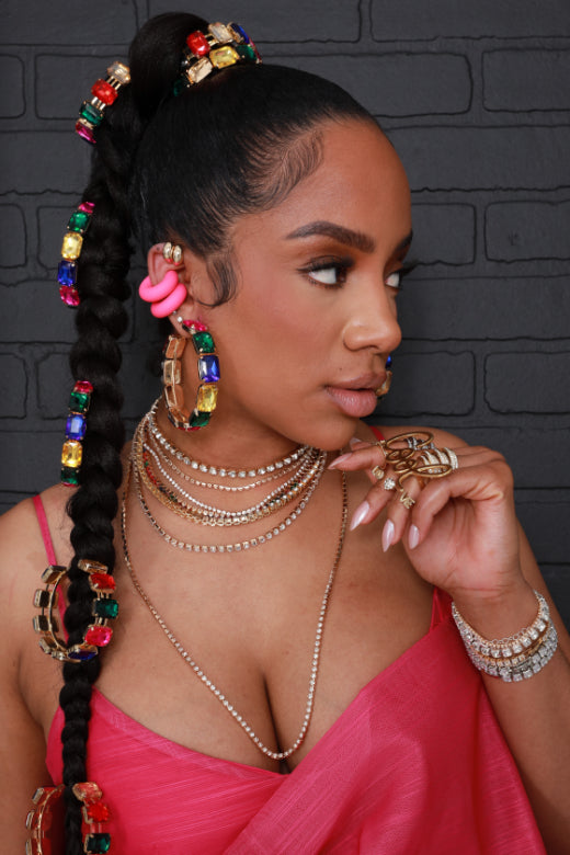 Glam Squad Rhinestone Hoop Earrings