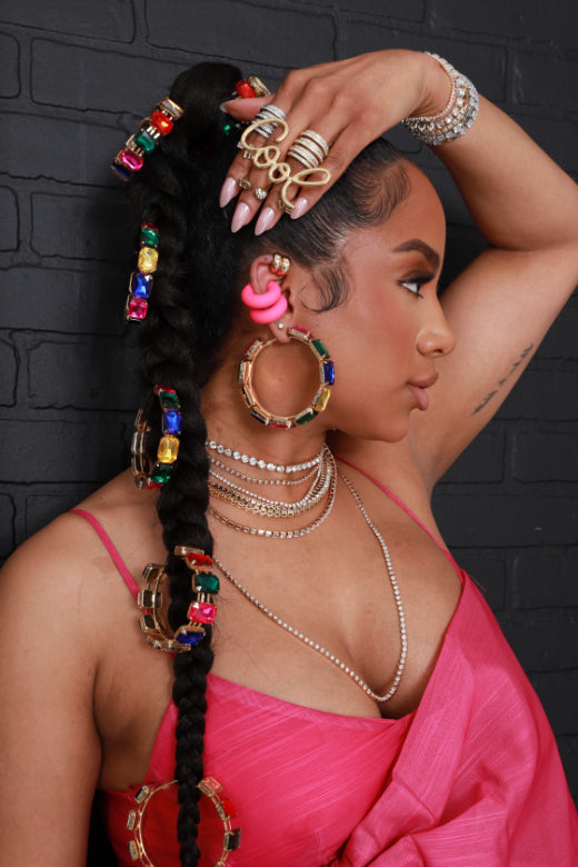 Glam Squad Rhinestone Hoop Earrings