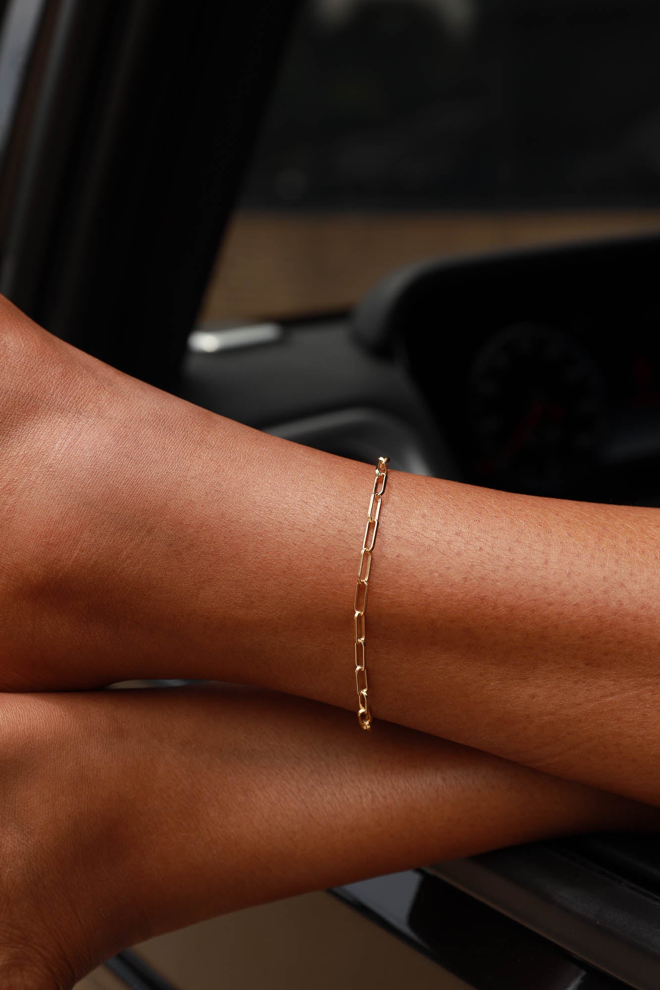 Rock Star Oval Link Charm Ready Anklet