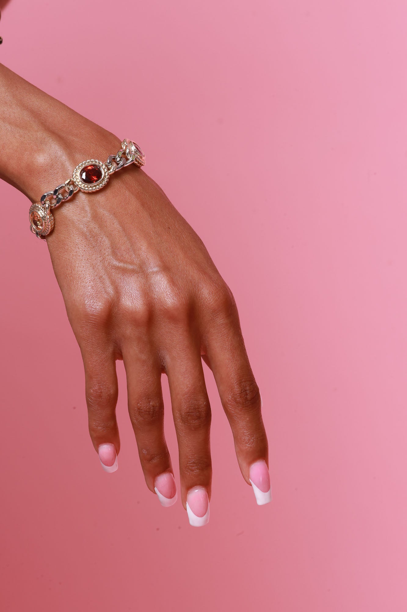 The Gauntlet 14K Gold Plated Stone Cluster Bracelet