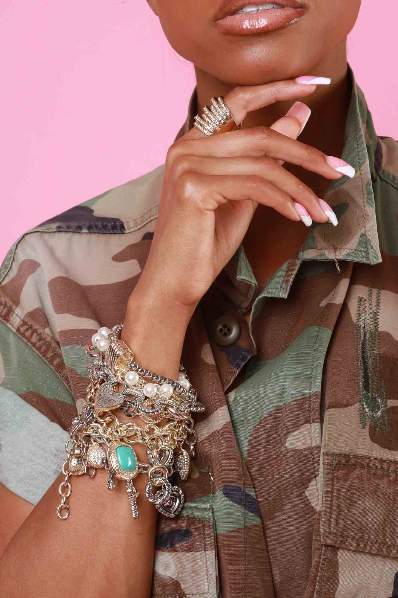 Showstopper 14K Gold Plated Charm Bracelet