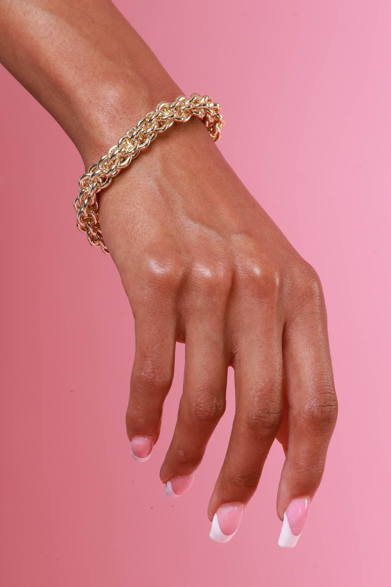 Sweet Escape Multi Link 14K Gold Plated Chunky Chain Bracelet