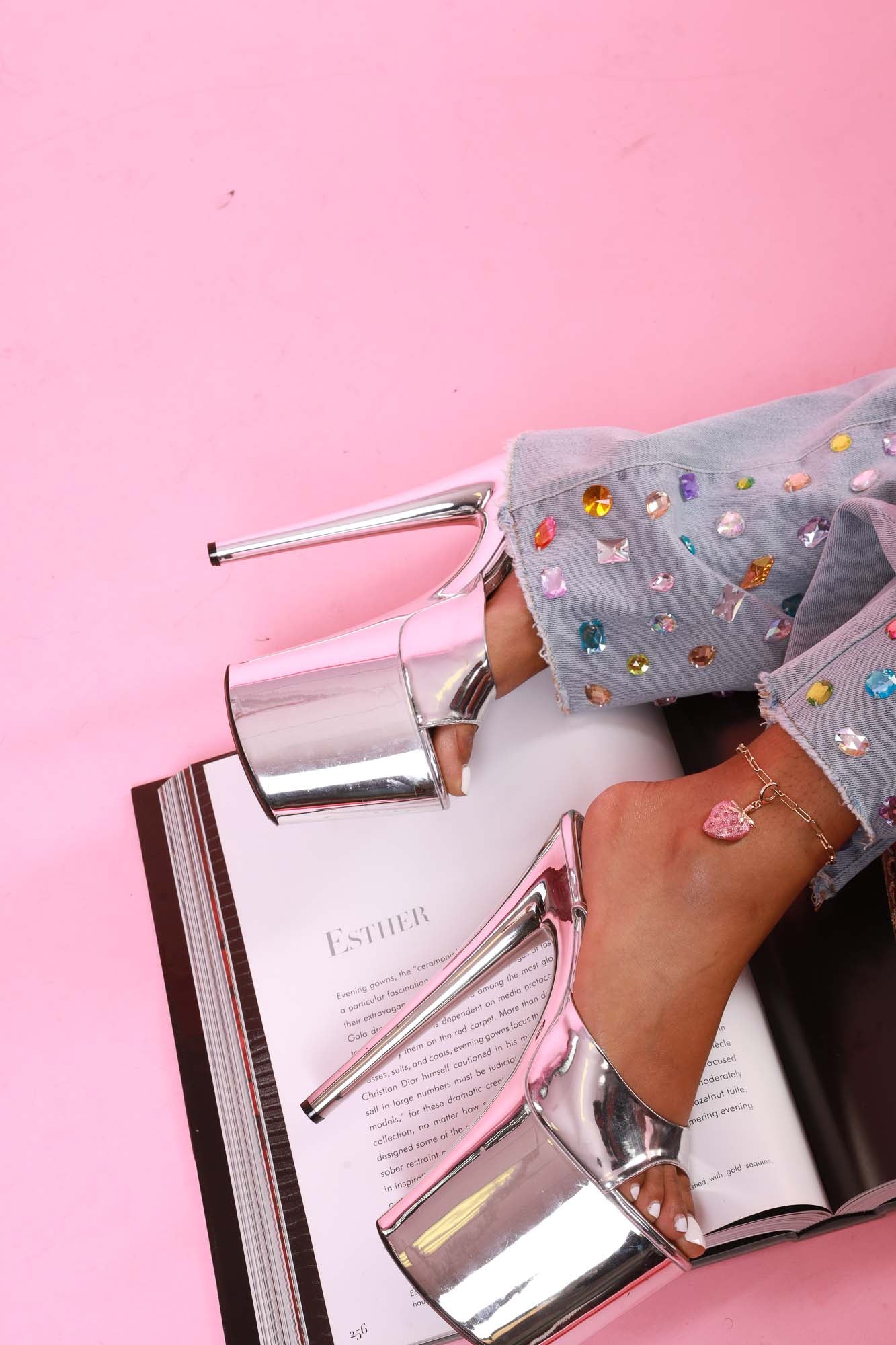 Rock Star Oval Link Charm Ready Anklet