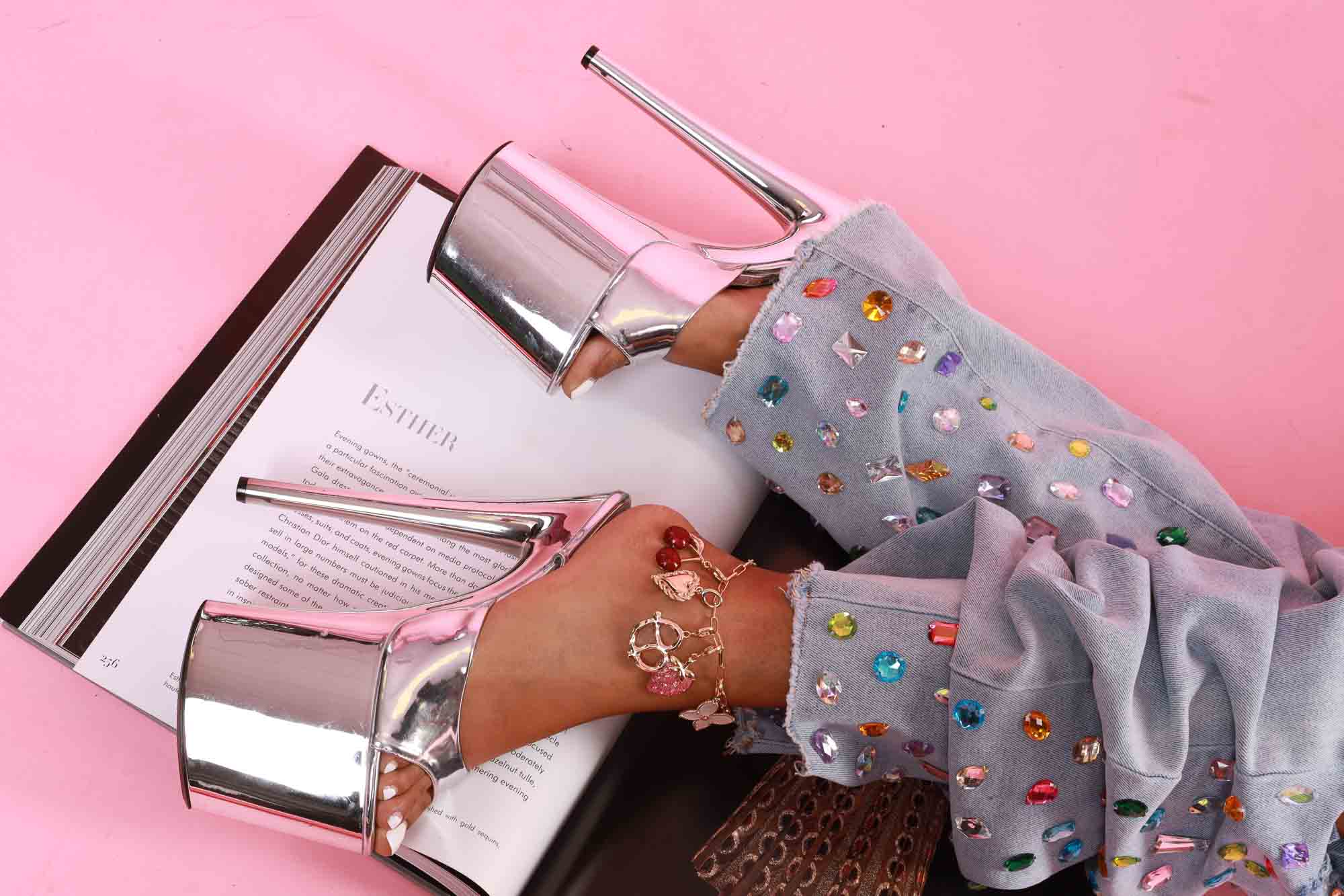 Rock Star Oval Link Charm Ready Anklet