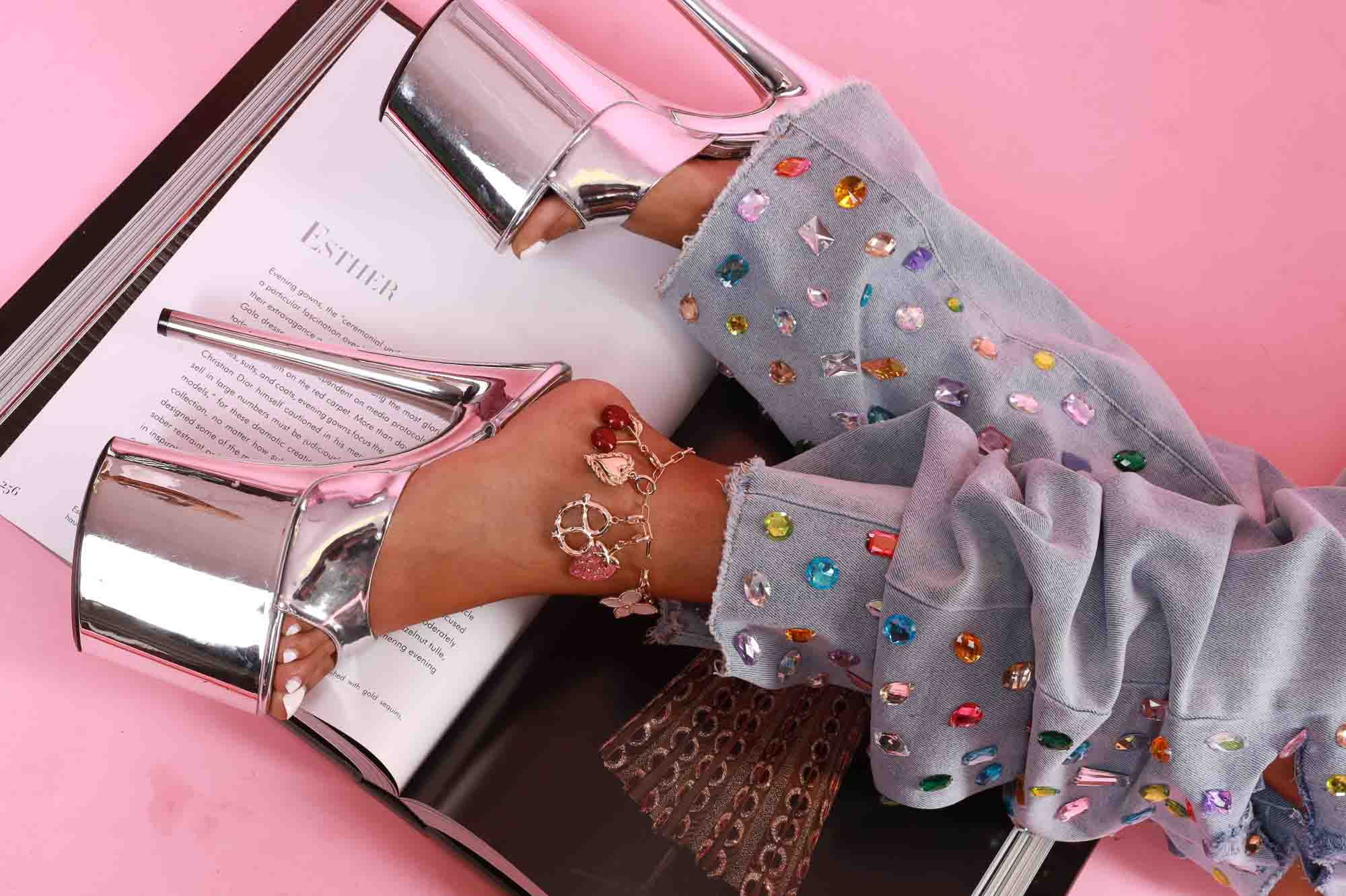 Charmed By You Gold Plated Charm - Pink Strawberry