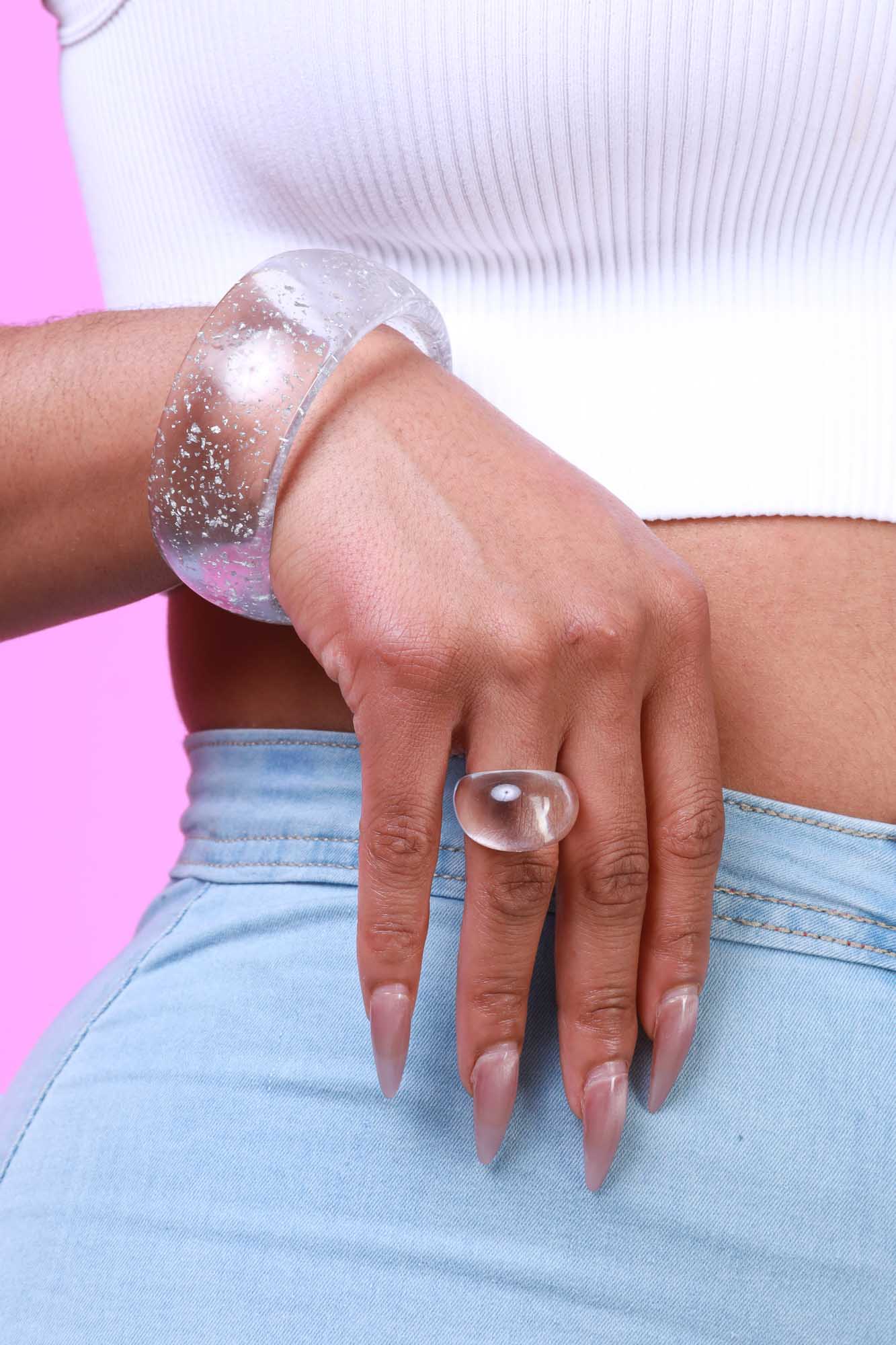 All Access Wide Resin Bangle Bracelet