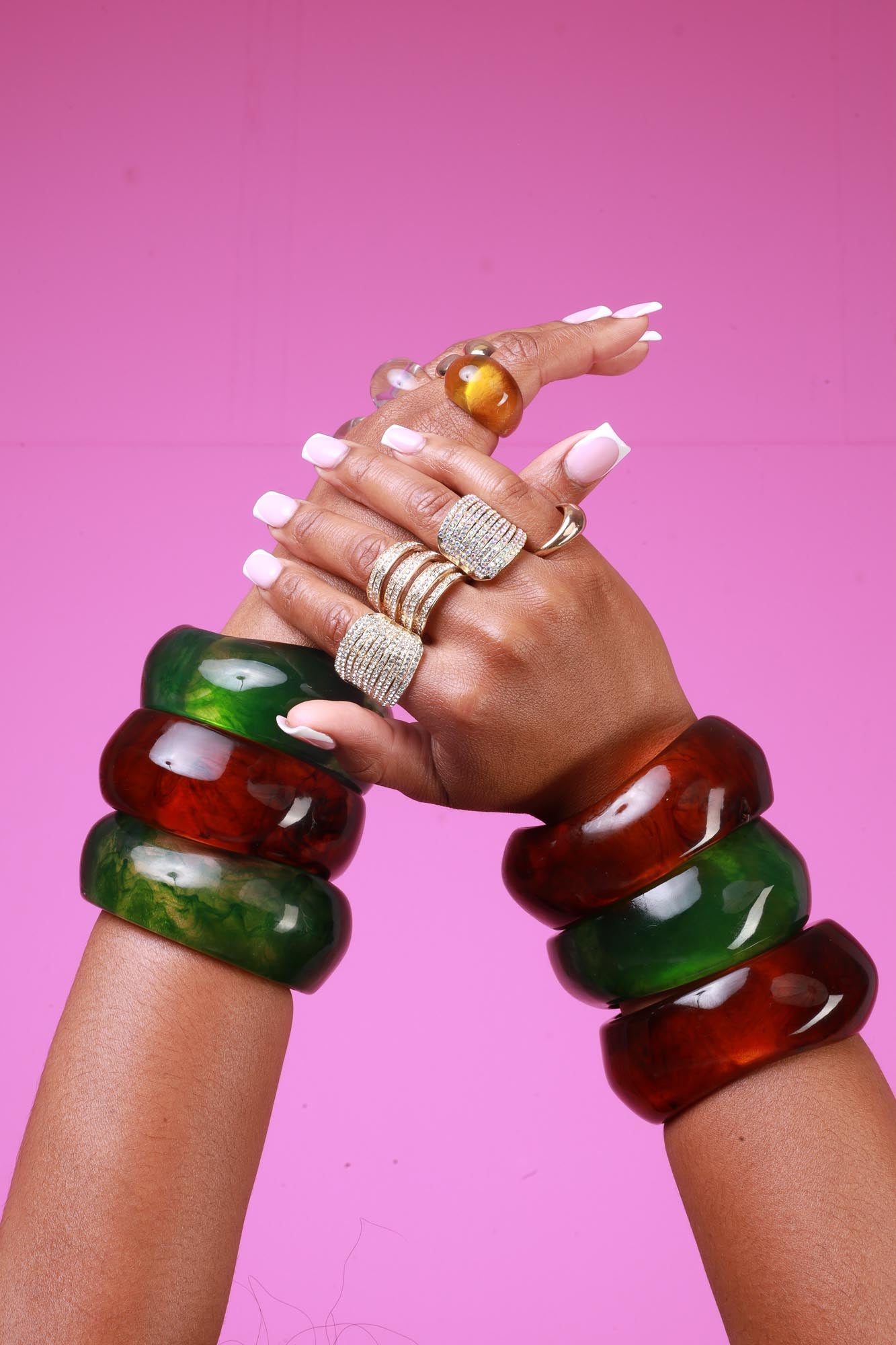 Stone Cold Chunky Resin Bangle Bracelet