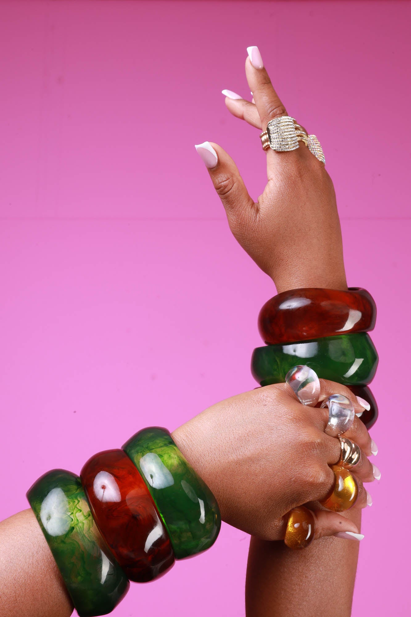 Stone Cold Chunky Resin Bangle Bracelet