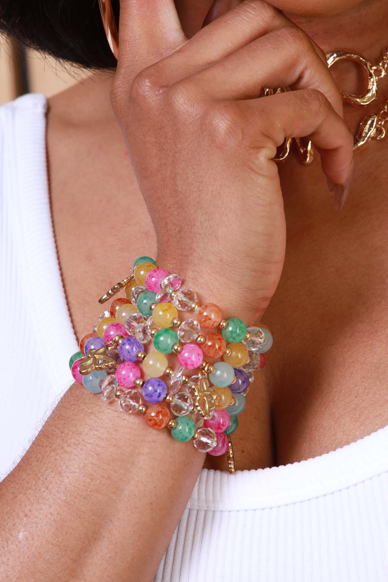 Color My World Beaded Butterfly Charm Bracelet