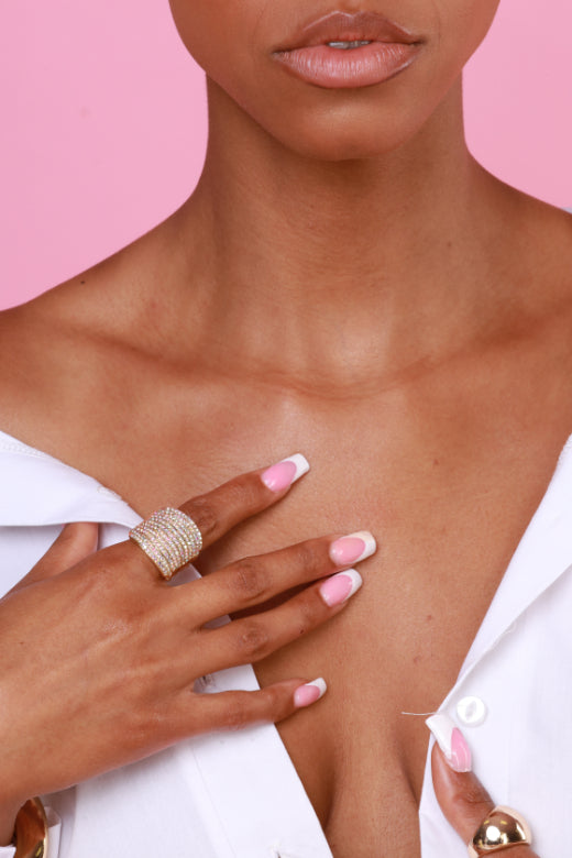 Something Pretty Pave Rhinestone Adjustable Ring