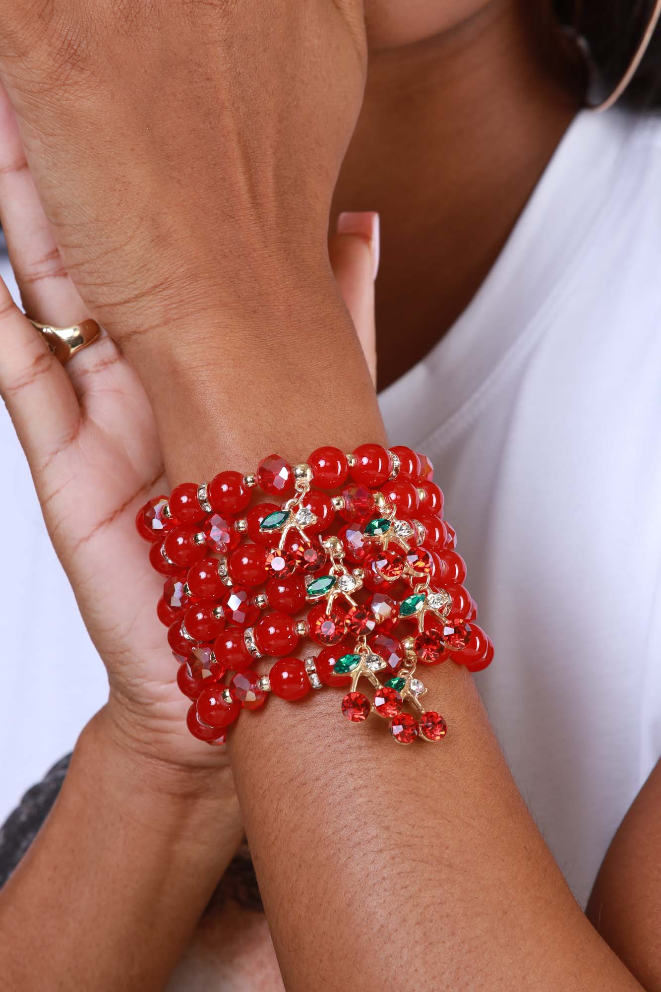 Fresh & Fruity Beaded Charm Bracelet