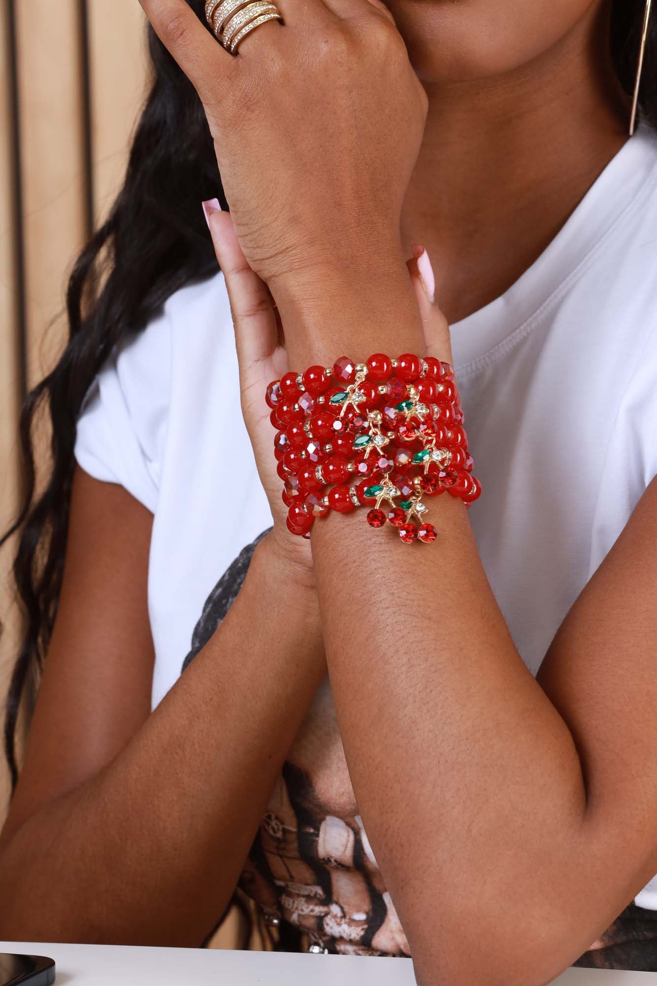 Fresh & Fruity Beaded Charm Bracelet