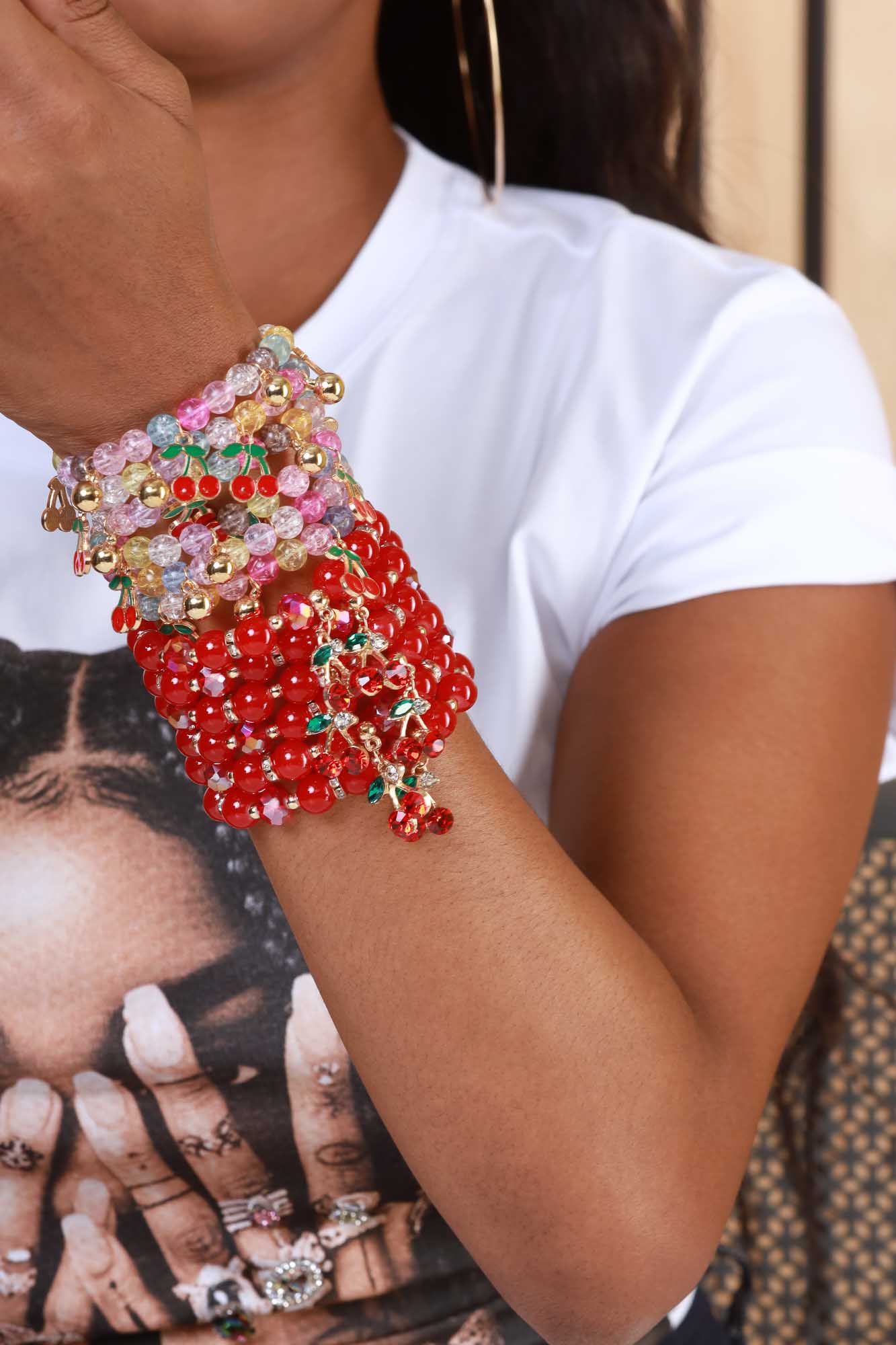 Fresh & Fruity Beaded Charm Bracelet