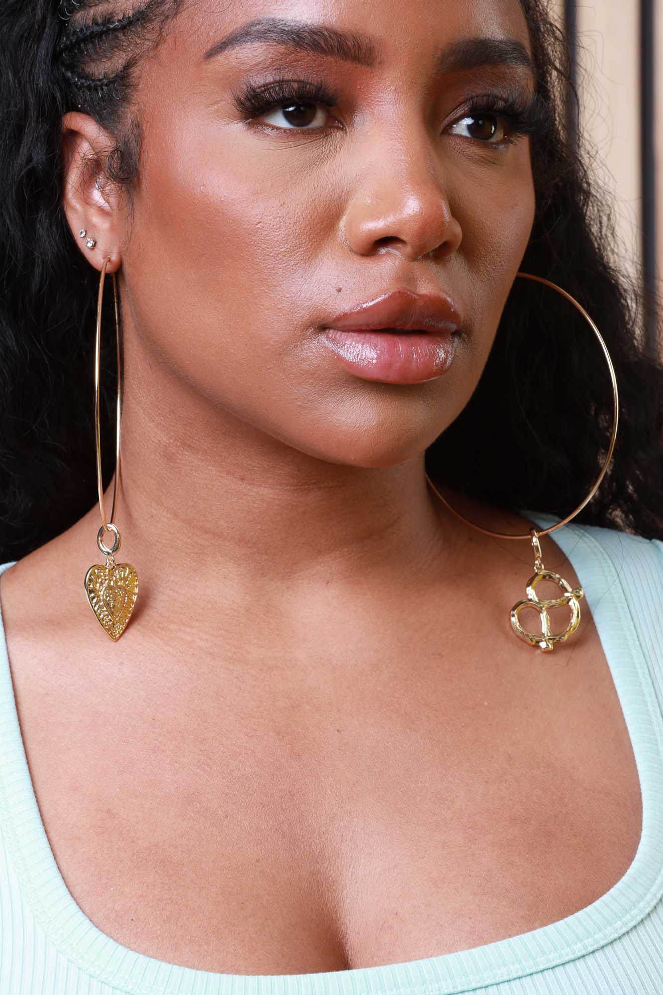 She Fancy Charm Ready Oversized Hoop Earrings