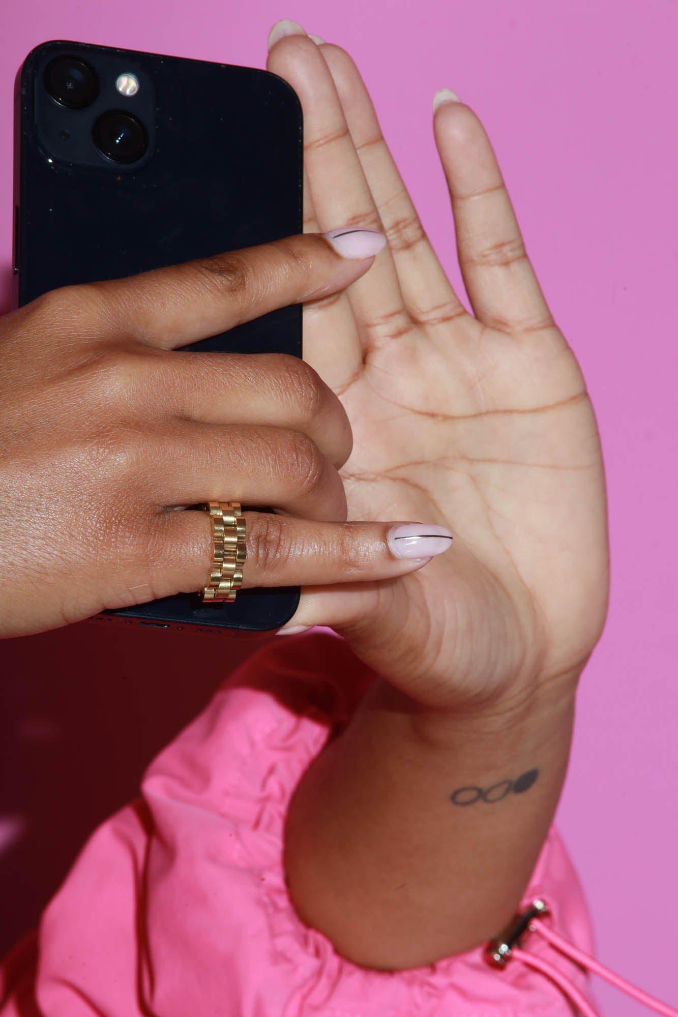 Push Start Watch Chain Style Band Ring