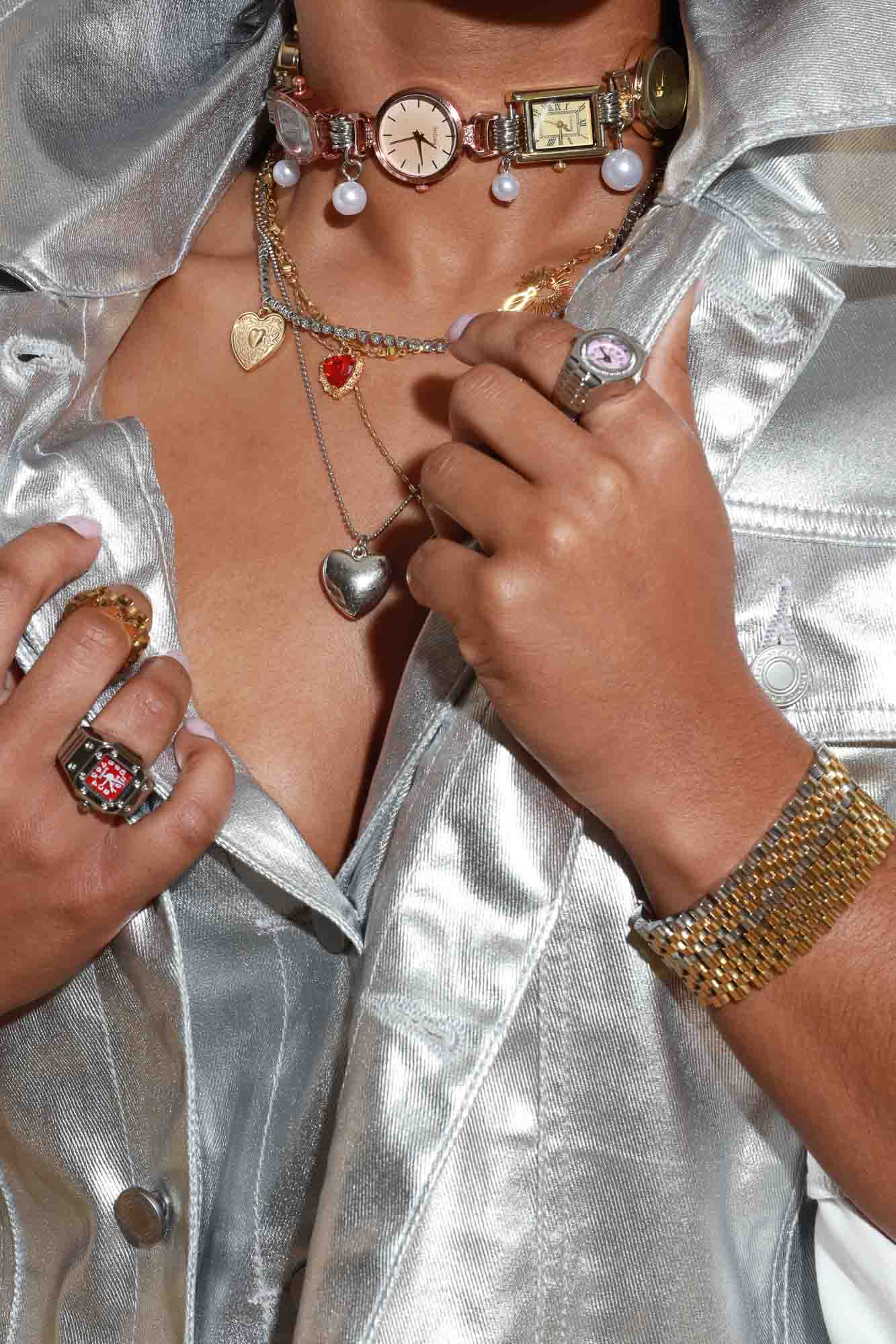 Push Start Watch Chain Style Band Ring