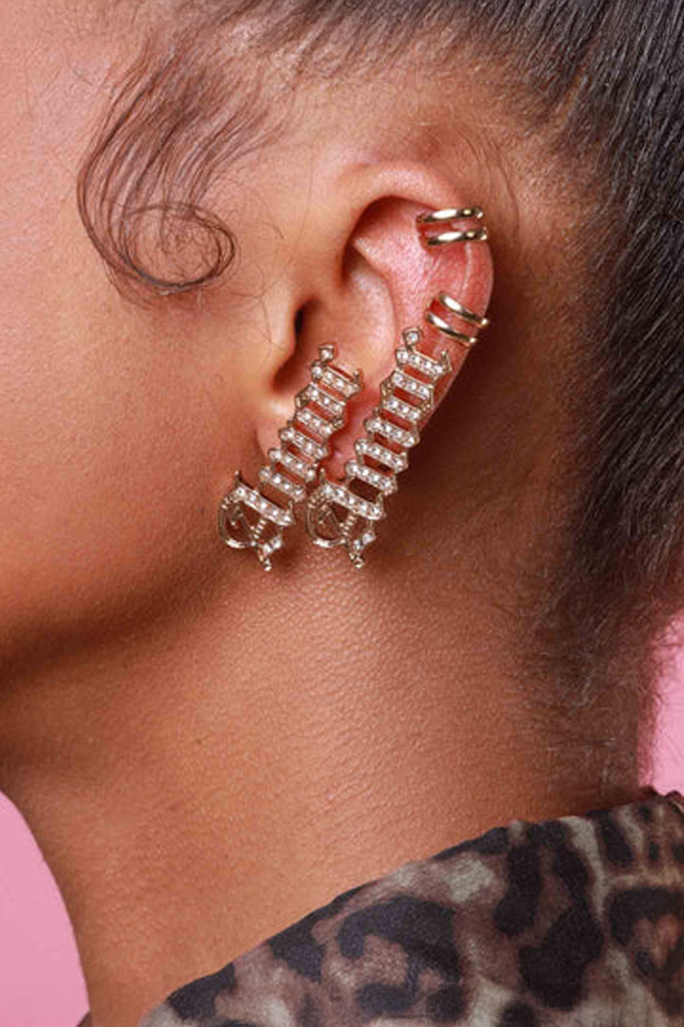 Amor Amor Rhinestone Ear Cuff Set