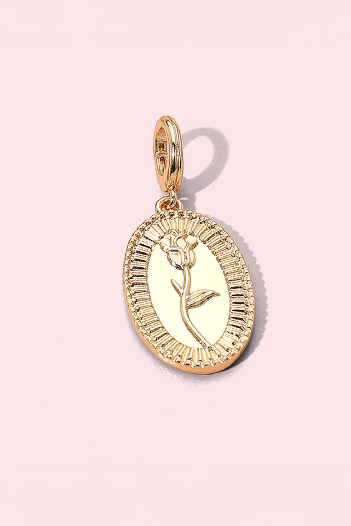 Charmed By You Gold Plated Charm - Oval Rose