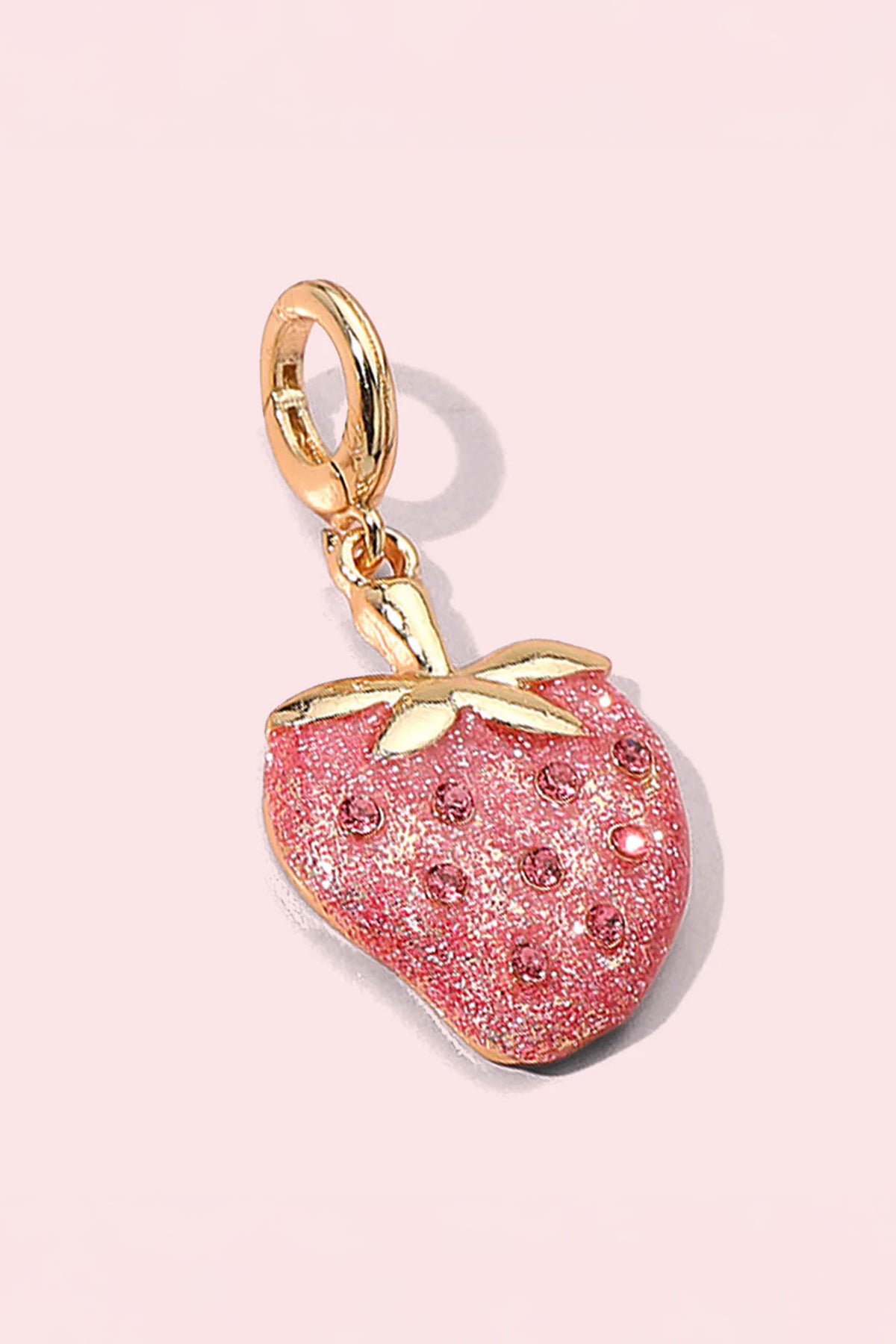 Charmed By You Gold Plated Charm - Pink Strawberry