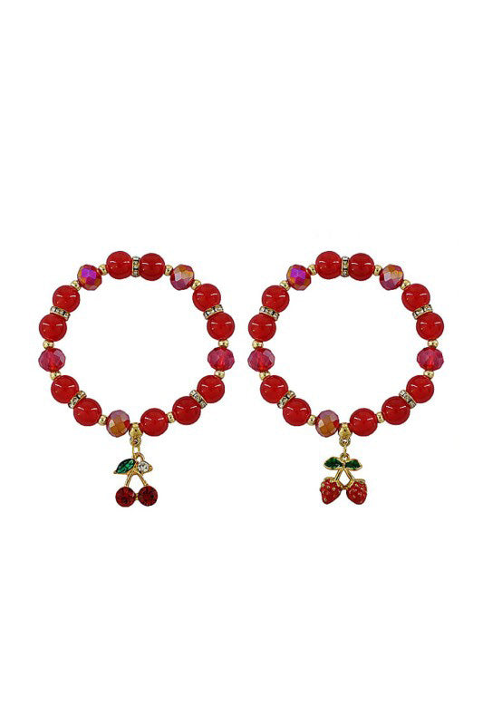 Fresh & Fruity Beaded Charm Bracelet