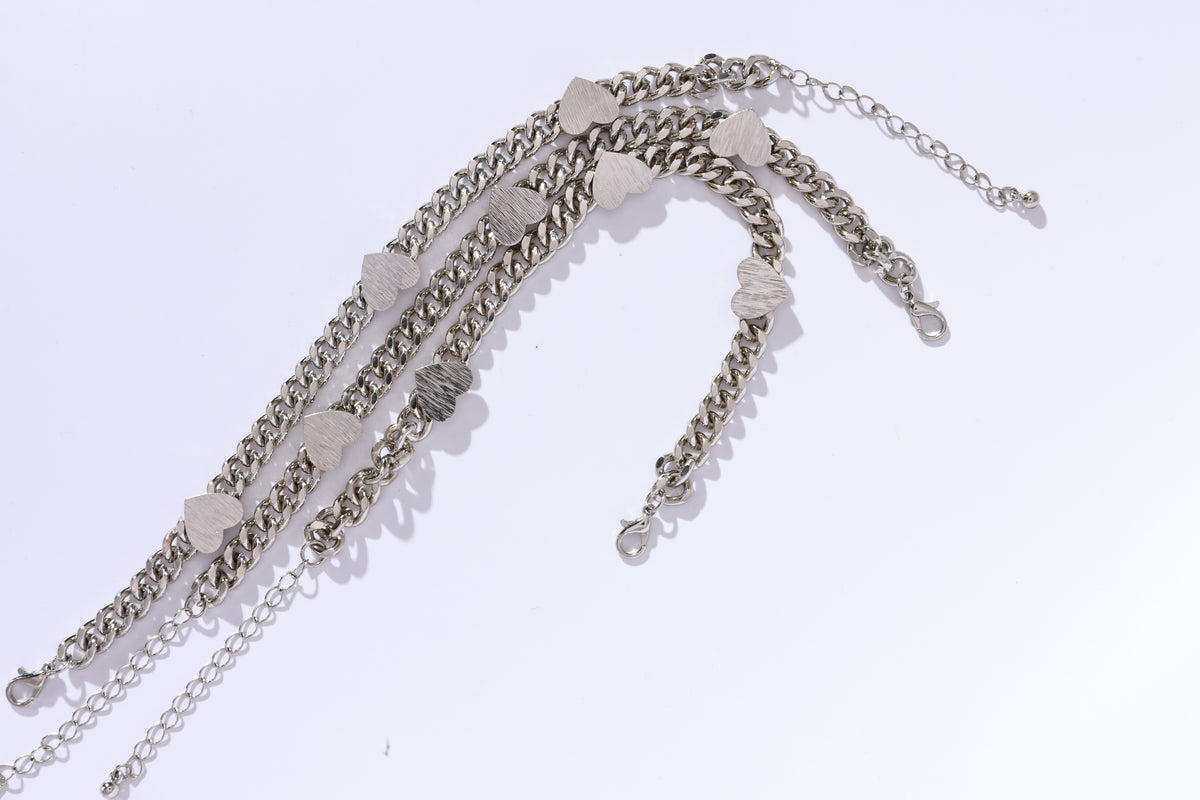 Like You Love Me Chain Heart Charm Anklet