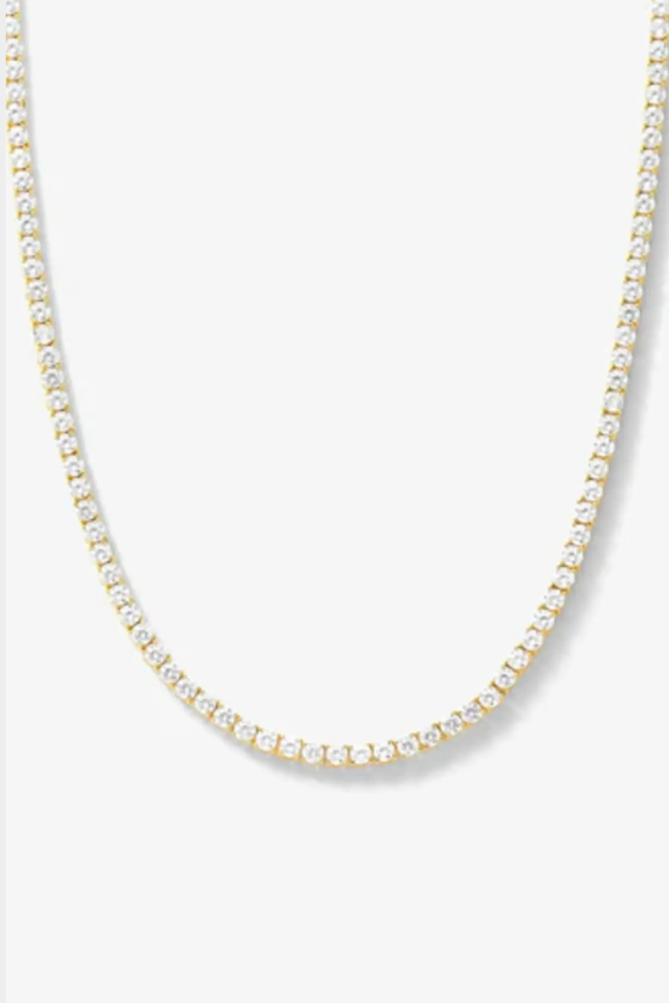 Midnight Club Rhinestone Tennis Necklace - Gold