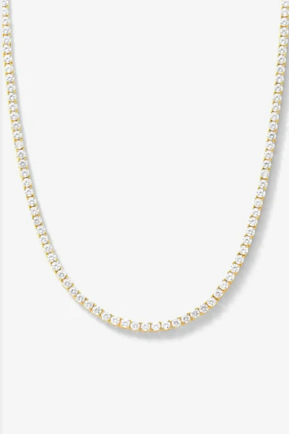 Midnight Club Rhinestone Tennis Necklace - Gold