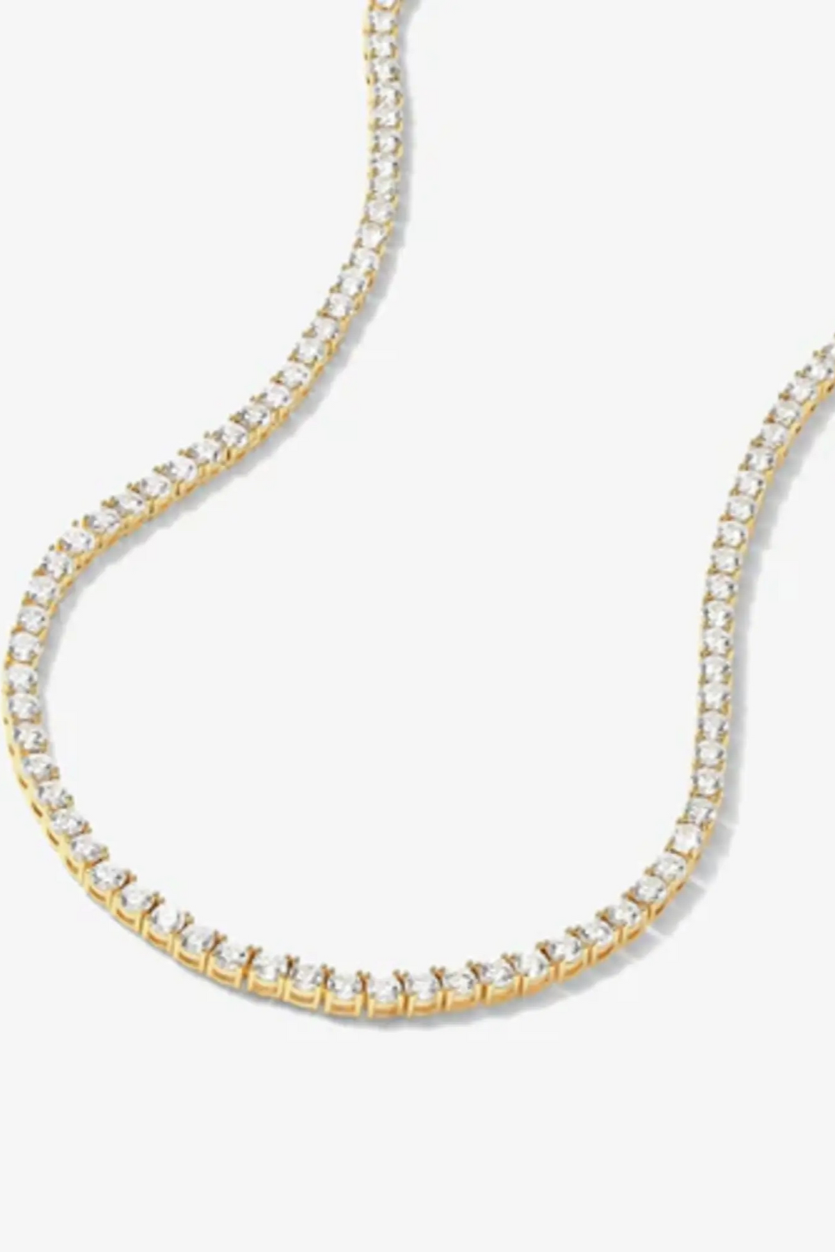Midnight Club Rhinestone Tennis Necklace - Gold