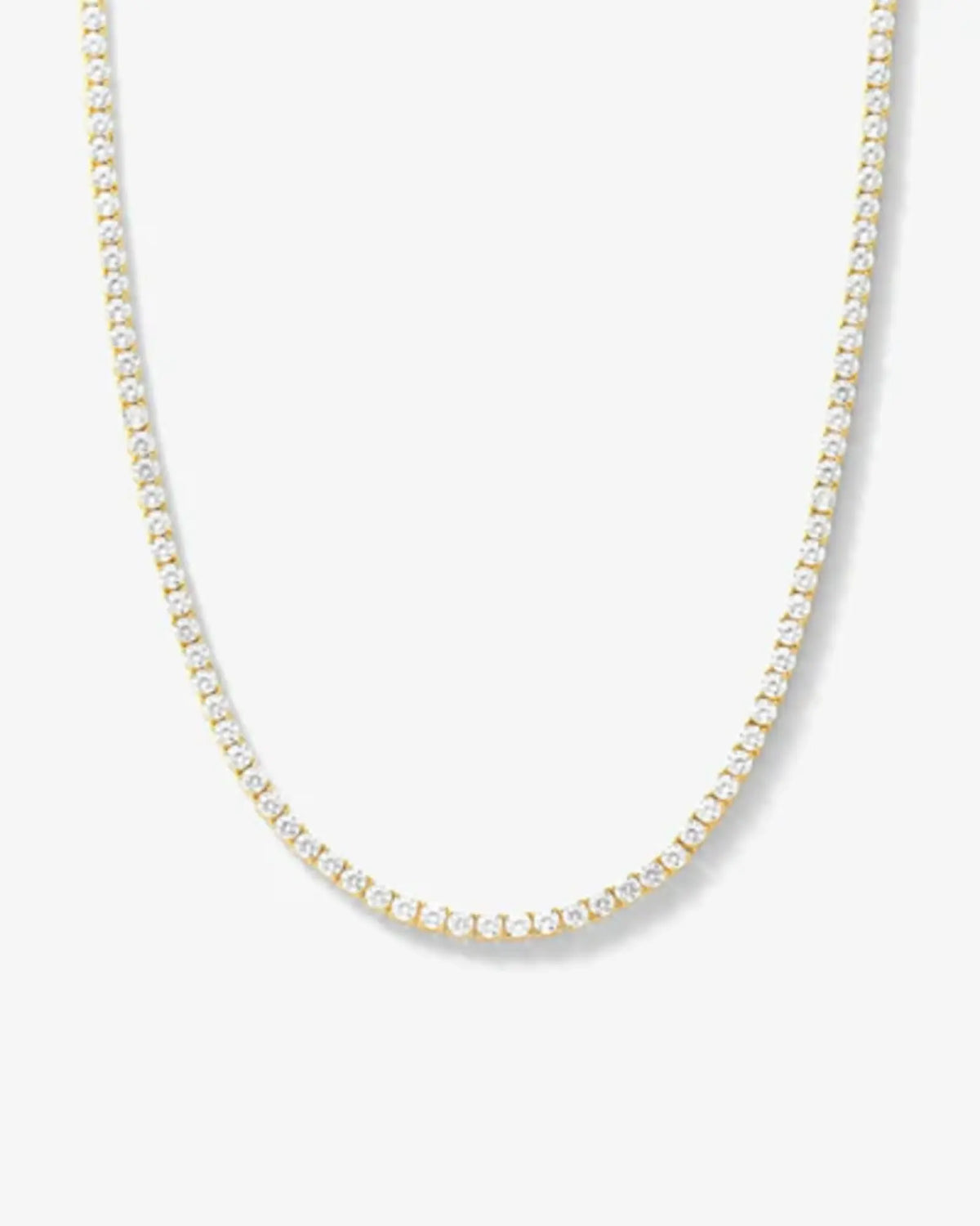 Midnight Club Rhinestone Tennis Necklace - Gold