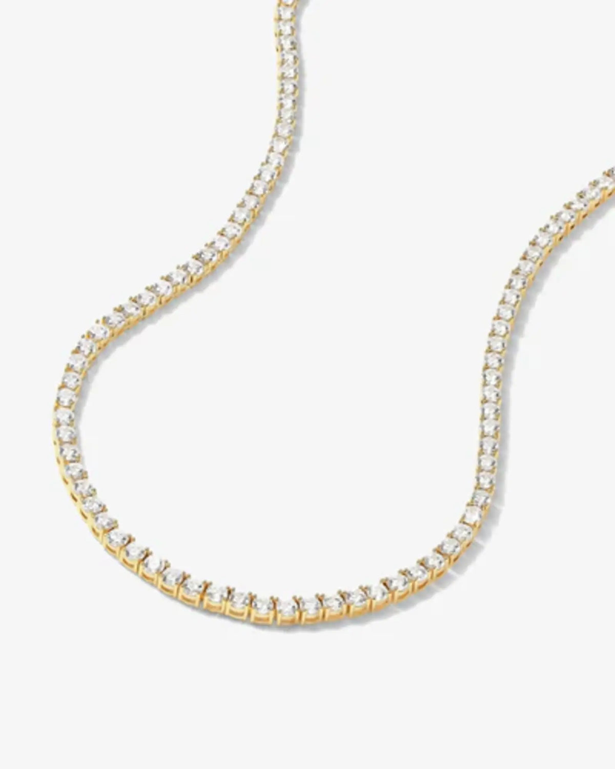 Midnight Club Rhinestone Tennis Necklace - Gold