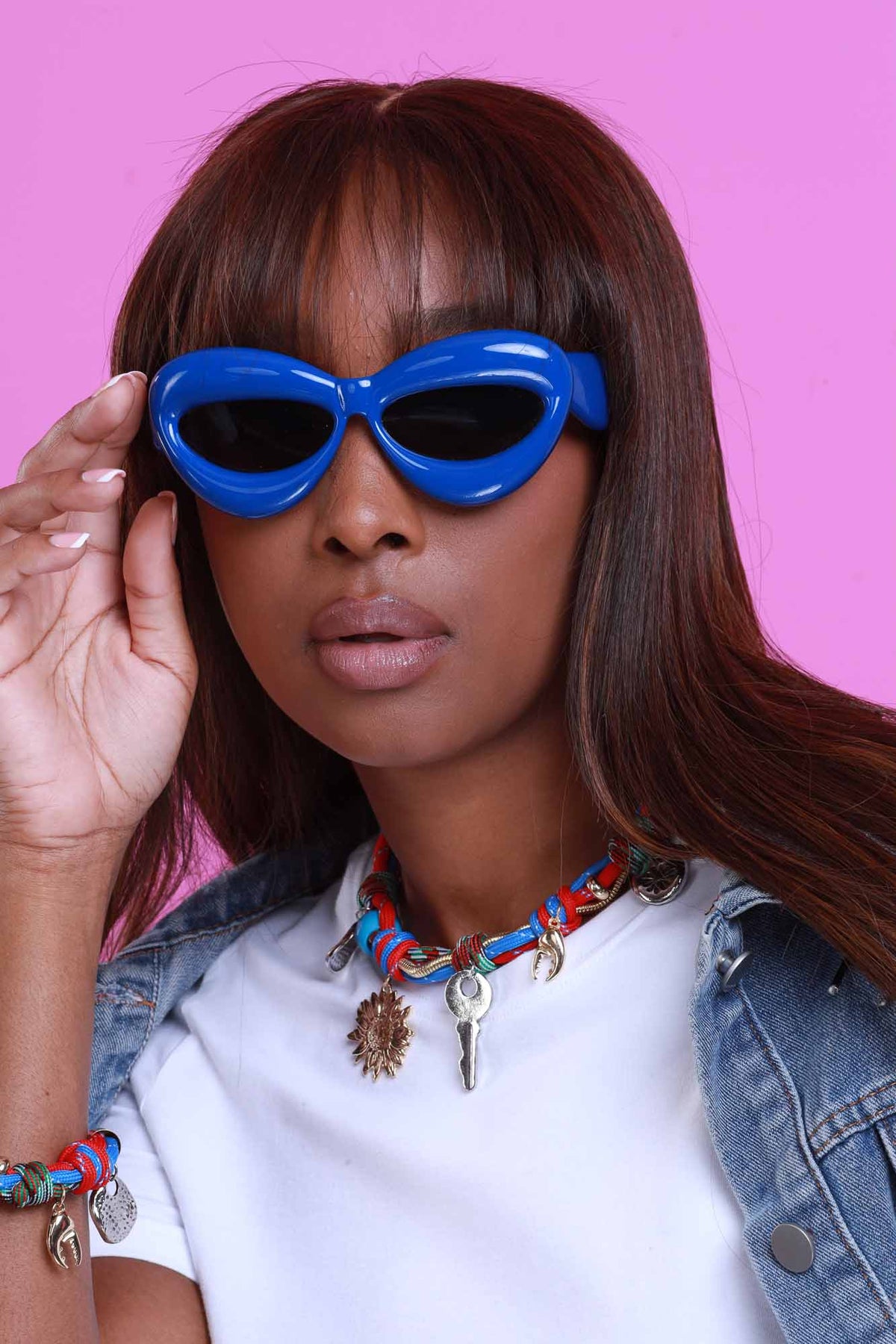 Retro Cat Eye Sunglasses - Blue