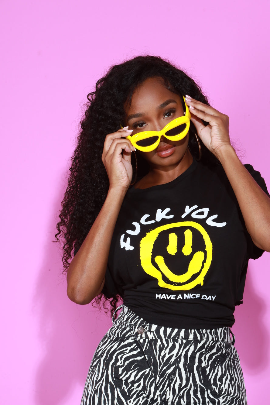 Retro Cat Eye Sunglasses - Yellow