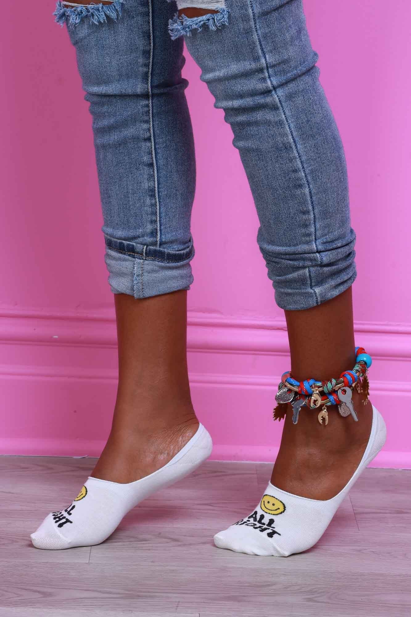 Say What Smiley Face Low Rise Socks