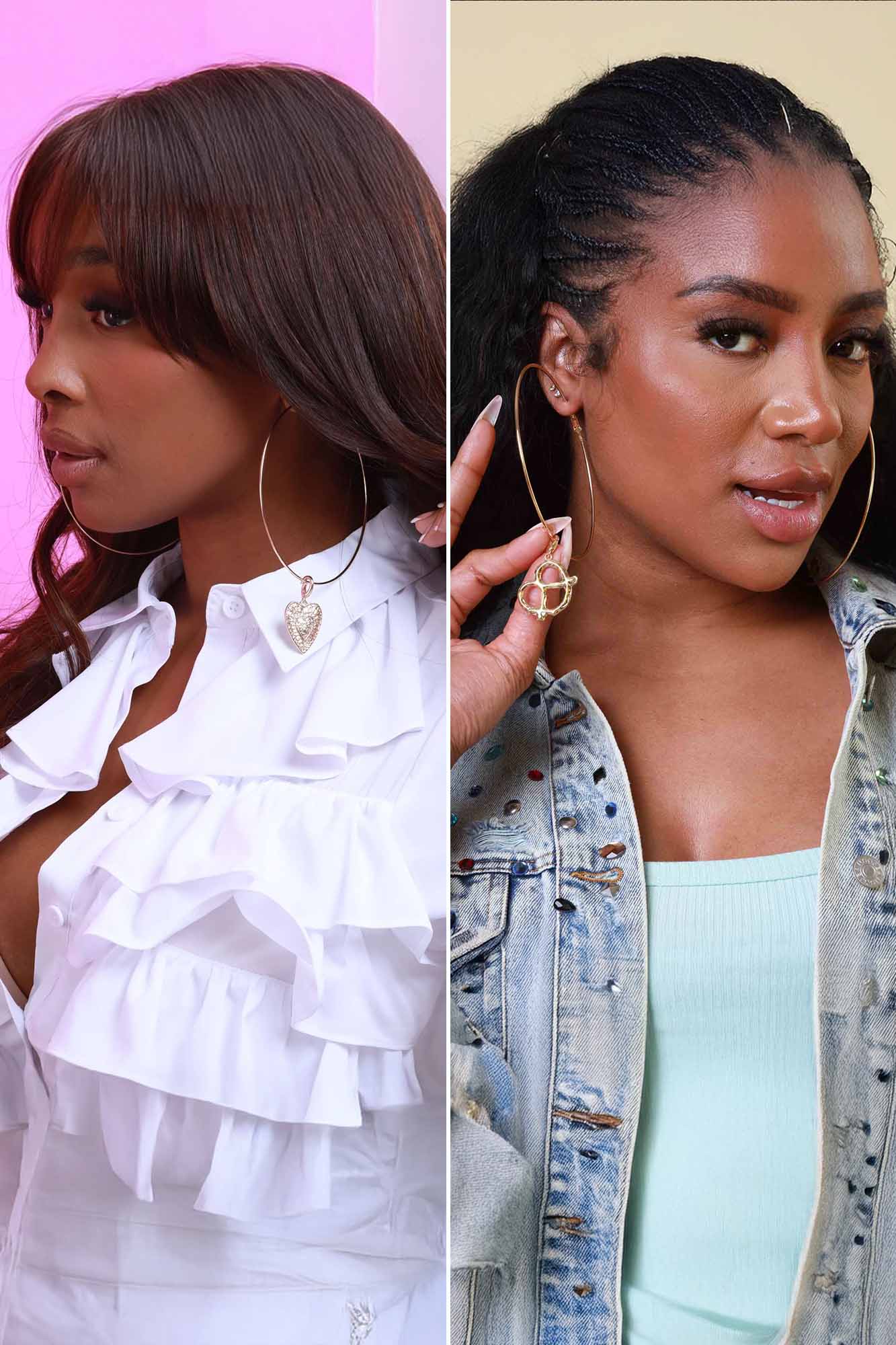 She Fancy Charm Ready Oversized Hoop Earrings