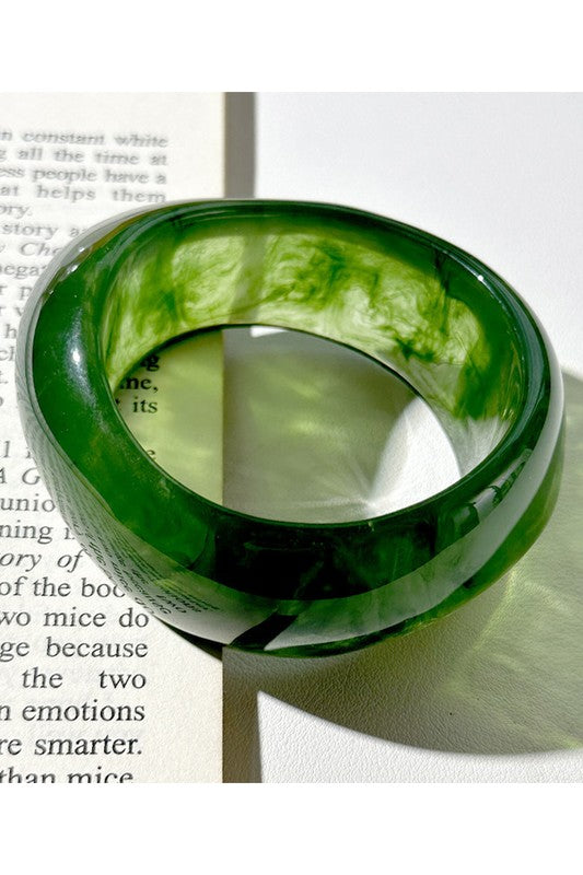 Stone Cold Chunky Resin Bangle Bracelet