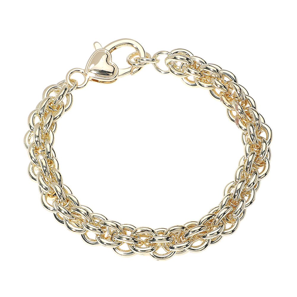 Sweet Escape Multi Link 14K Gold Plated Chunky Chain Bracelet