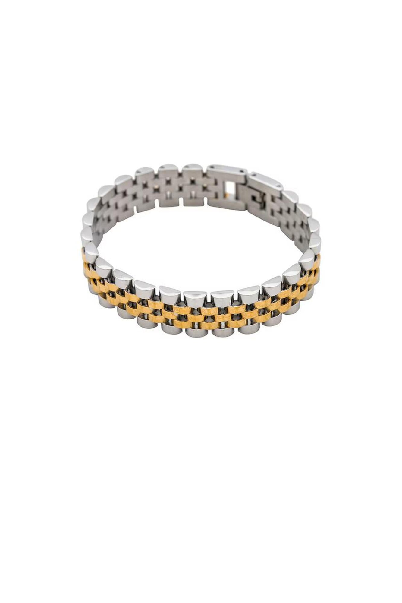 System Check Two Tone Watch Chain Bracelet - Gold/Silver