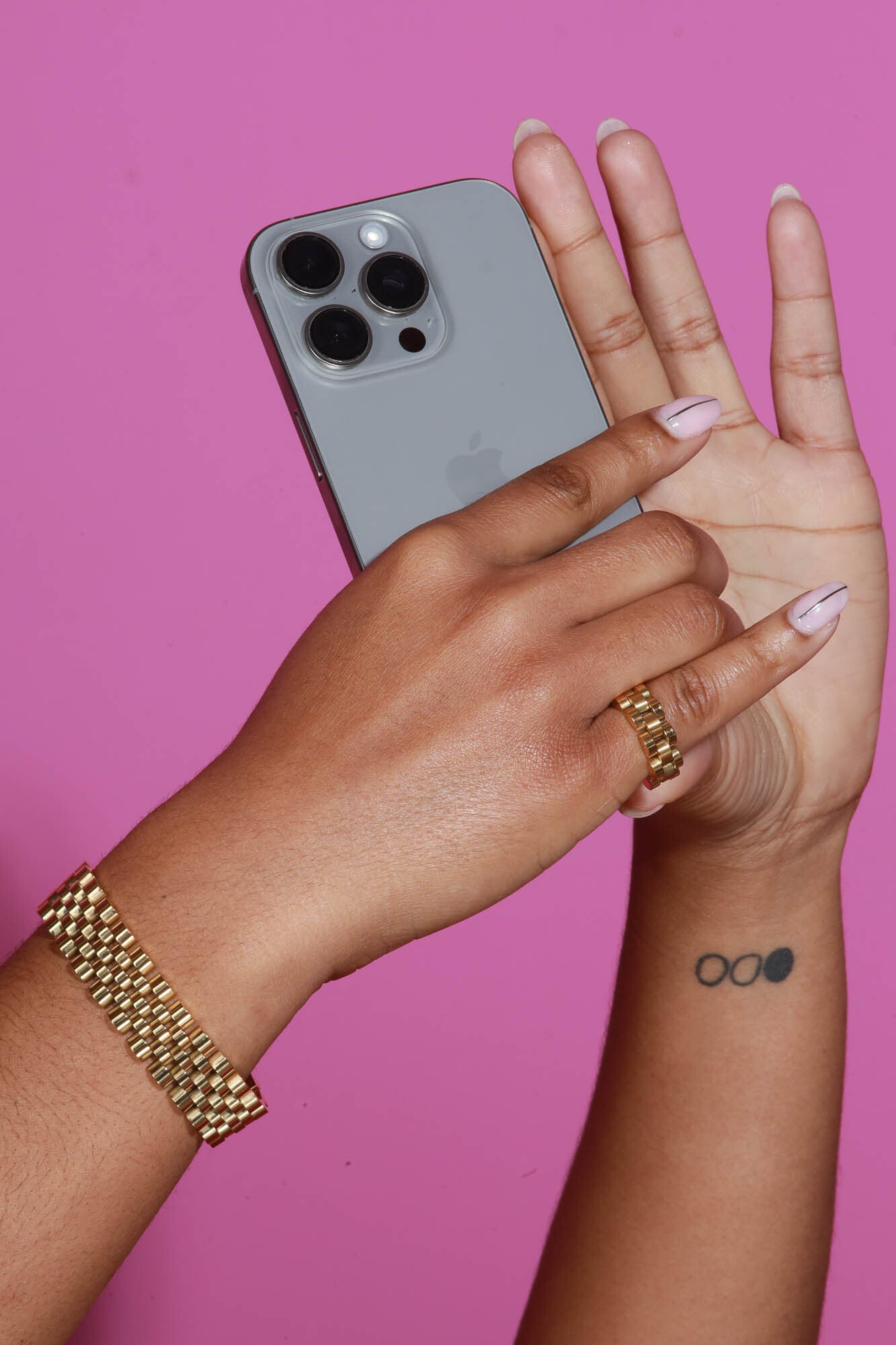 Push Start Watch Chain Style Band Ring