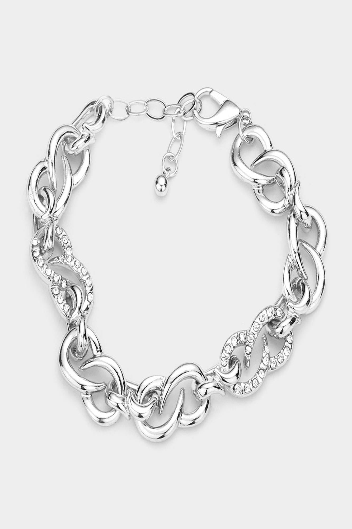 To Infinity Rhinestone Embellished Link Bracelet