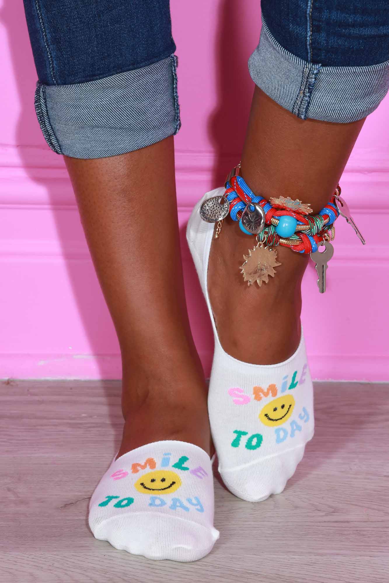 Up All Night Smiley Face Low Rise Socks