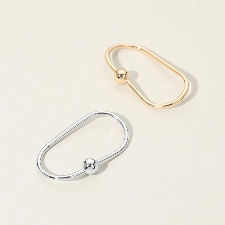 Ring Leader Ball Pointed 14K Gold Plated Two Finger Ring