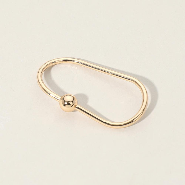 Ring Leader Ball Pointed 14K Gold Plated Two Finger Ring